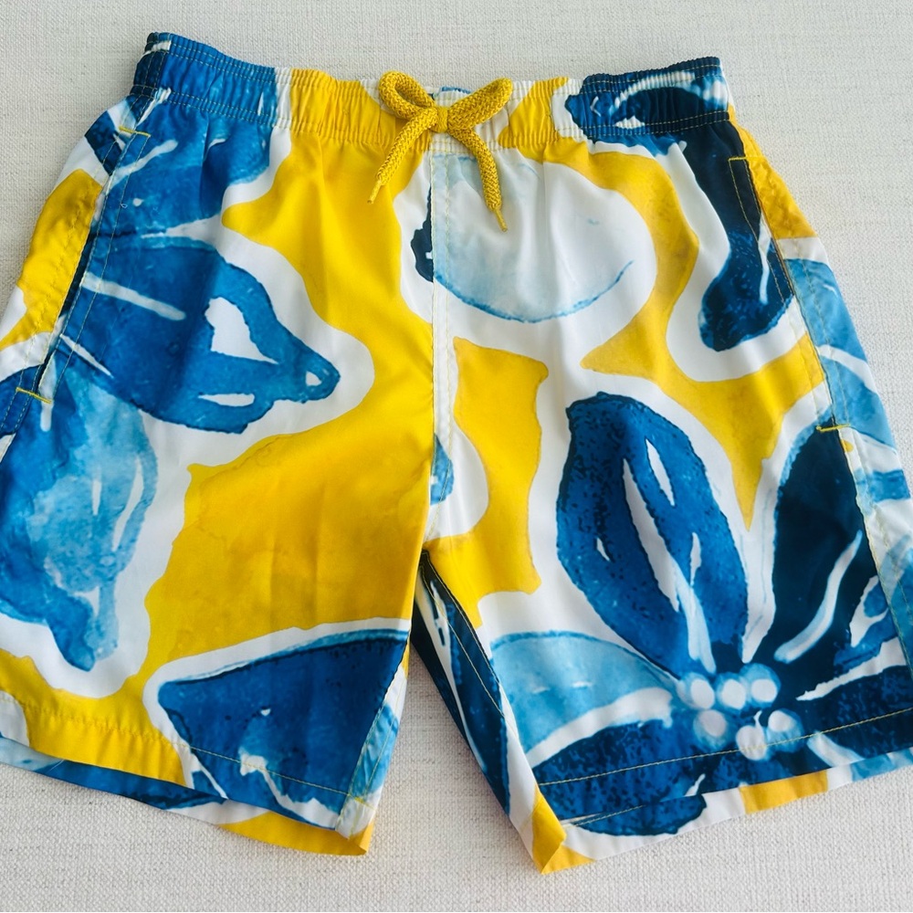 Vilebrequin Boys Light Weight Vibrant Blue and Yellow Swim Shorts (12Y)